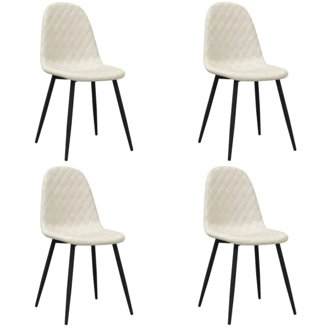 Chaises à manger lot de 4 crème velours