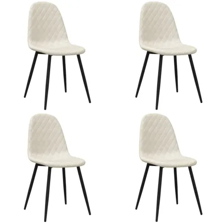 Chaises à manger lot de 4 crème velours