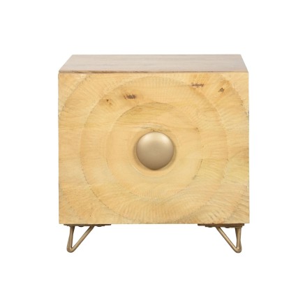 Mesita de Noche Home ESPRIT Dorado Natural 50 x 40 x 50 cm 2
