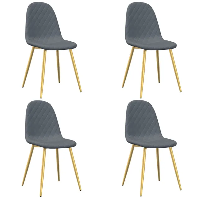 Chaises à manger lot de 4 Gris foncé Velours