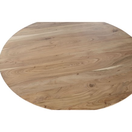 Dining Table Home ESPRIT Metal Acacia 130 x 130 x 76 cm 2
