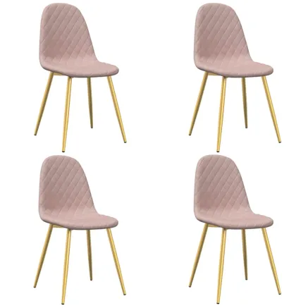 Chaises à manger lot de 4 Rose Velours 2