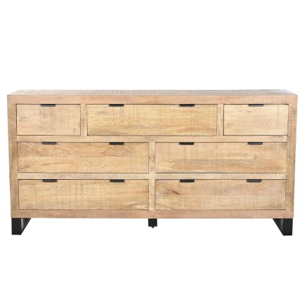 Caisson à Tiroirs Home ESPRIT Marron Noir Alpino 180 x 45 x 91 cm 2