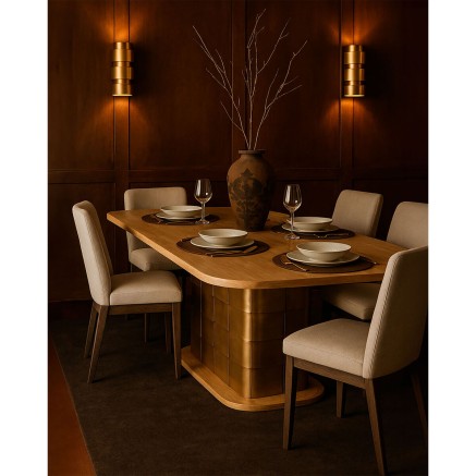 Tavolo da Pranzo Home ESPRIT Dorato Ottone Legno di mango 210 x 110 x 2