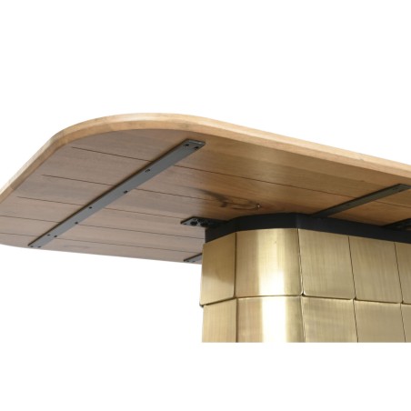 Mesa de Comedor Home ESPRIT Dorado Latón Madera de mango 210 x 110 x
