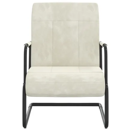 Chaise cantilever Blanc crème Velours 2