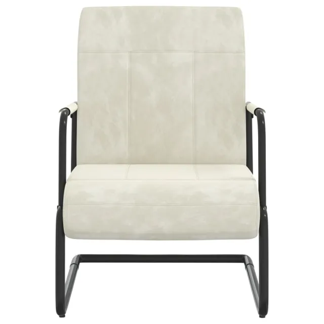 Chaise cantilever Blanc crème Velours