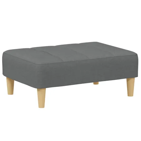 Canapé-lit à 2 places avec repose-pied gris foncé tissu