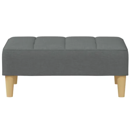 Canapé-lit à 2 places avec repose-pied gris foncé tissu