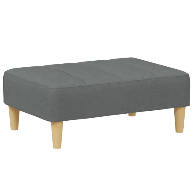 Canapé-lit à 2 places avec repose-pied gris foncé tissu