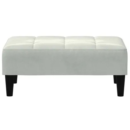 Canapé-lit à 2 places avec repose-pied gris clair velours