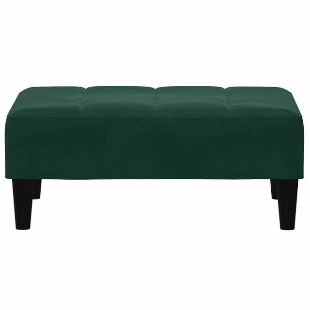 Canapé-lit à 2 places avec repose-pied vert foncé velours