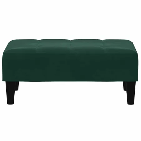 Canapé-lit à 2 places avec repose-pied vert foncé velours