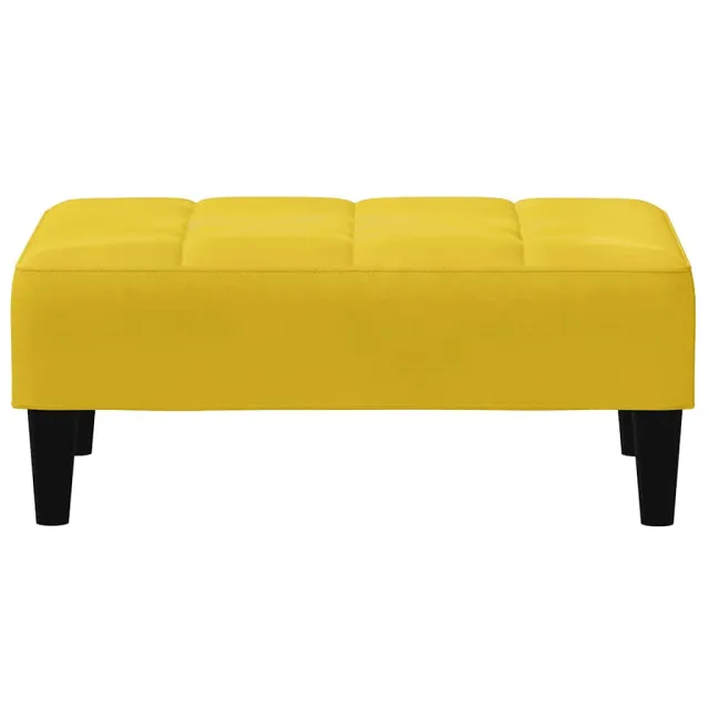 Canapé-lit à 2 places avec repose-pied jaune velours