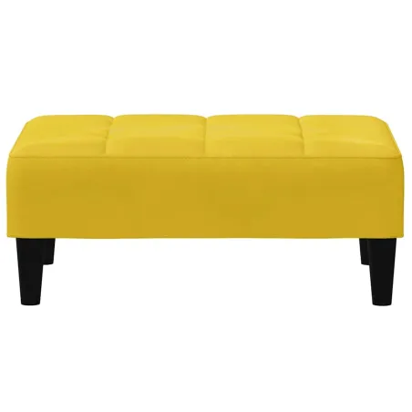 Canapé-lit à 2 places avec repose-pied jaune velours