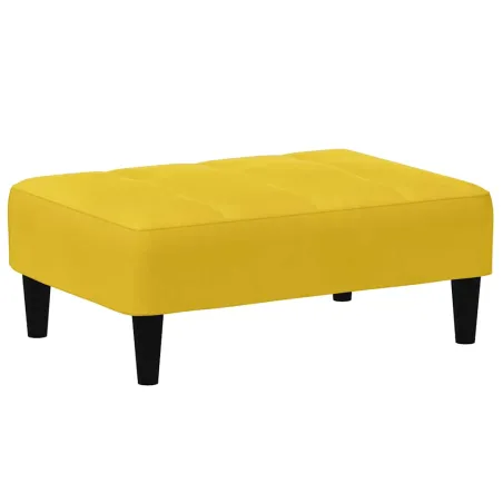 Canapé-lit à 2 places avec repose-pied jaune velours