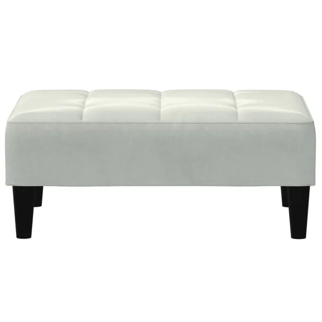 Canapé-lit à 2 places avec repose-pied gris clair velours