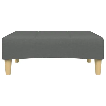 Canapé-lit à 2 places avec repose-pied gris foncé tissu