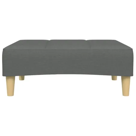 Canapé-lit à 2 places avec repose-pied gris foncé tissu