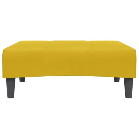 Canapé-lit à 2 places avec repose-pied jaune velours
