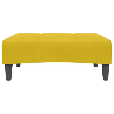 Canapé-lit à 2 places avec repose-pied jaune velours