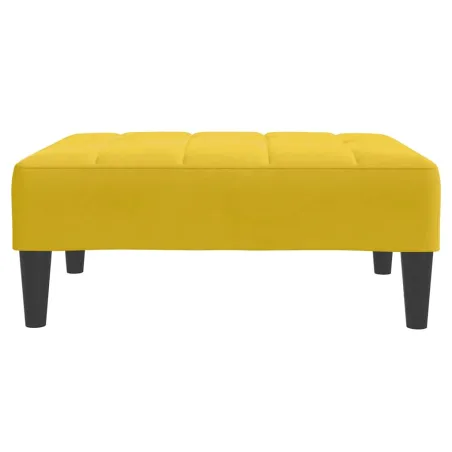 Canapé-lit à 2 places avec repose-pied jaune velours