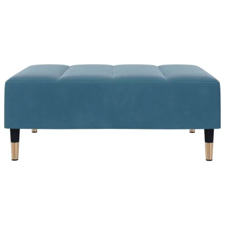 Canapé-lit à 2 places avec repose-pied bleu velours