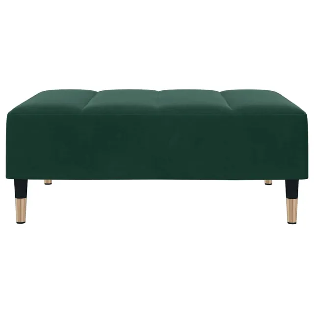 Canapé-lit à 2 places avec repose-pied vert foncé velours