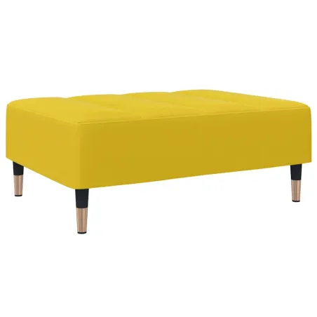 Canapé-lit à 2 places avec repose-pied jaune velours