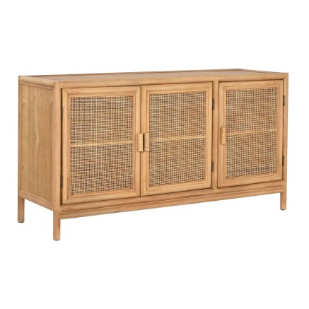 Credenza Home ESPRIT Marrone Chiaro Rattan Abete 120 x 40 x 65 cm