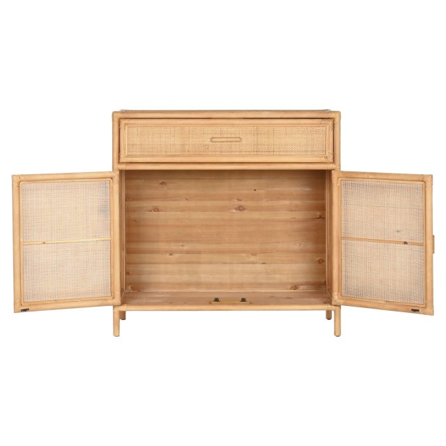 Credenza Home ESPRIT Marrone Chiaro Rattan Abete 100 x 40 x 100 cm