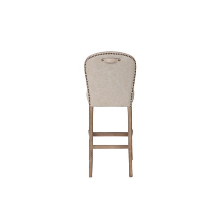 Sgabello Home ESPRIT Bianco Pelle