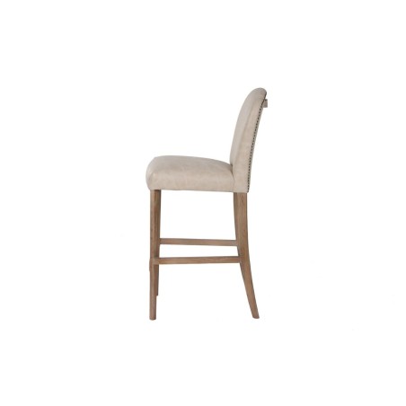 Sgabello Home ESPRIT Bianco Pelle