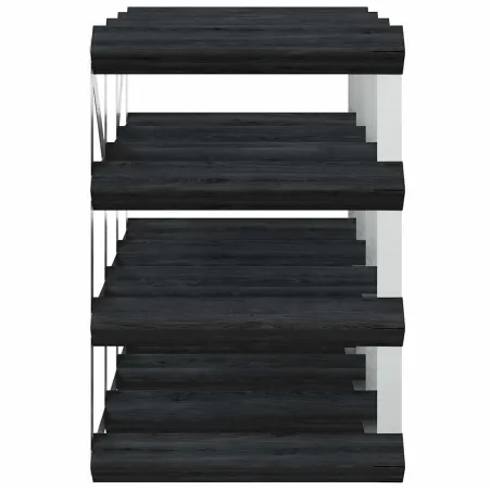 Casier à bouteilles pour 12 bouteilles Noir Bois de pin solide