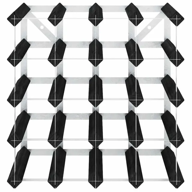 Casier à bouteilles pour 20 bouteilles Noir Bois de pin solide