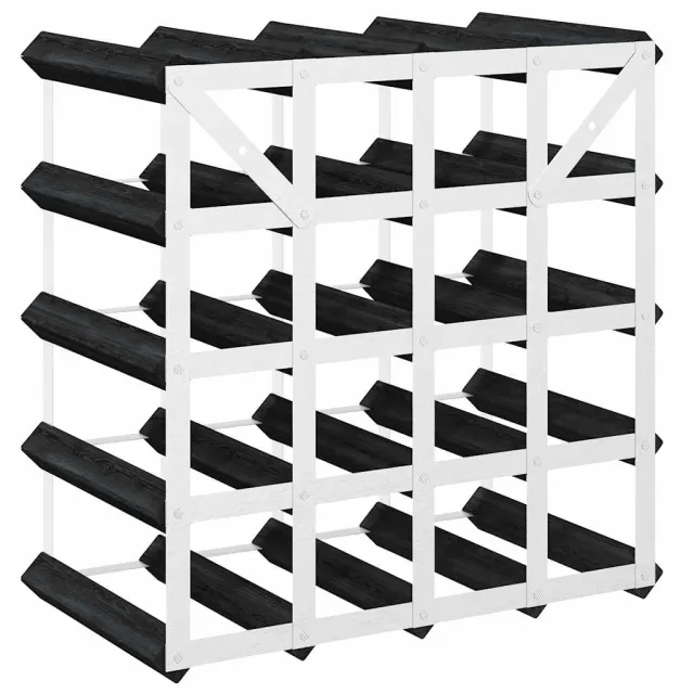 Casier à bouteilles pour 20 bouteilles Noir Bois de pin solide