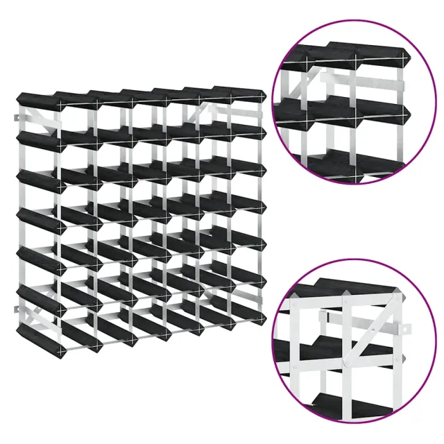 Casier à bouteilles pour 42 bouteilles Noir Bois de pin solide