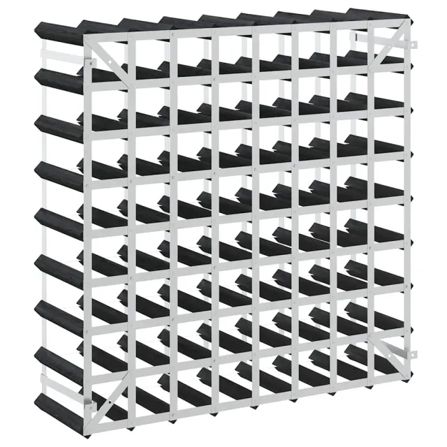 Casier à bouteilles pour 72 bouteilles Noir Bois de pin solide