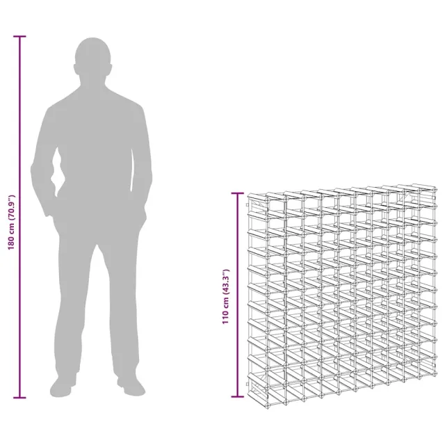 Casier à bouteilles pour 120 bouteilles Noir Bois de pin solide