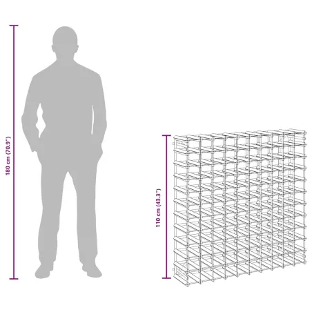 Casier à bouteilles pour 120 bouteilles Noir Bois de pin solide