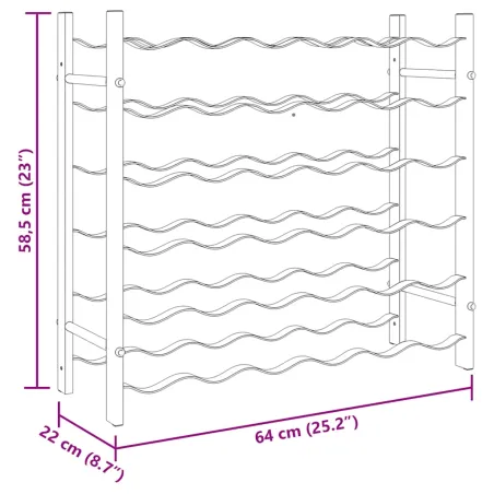 Casier à bouteilles pour 36 bouteilles Noir Fer