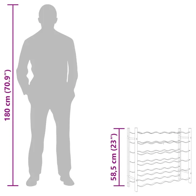 Casier à bouteilles pour 36 bouteilles Noir Fer