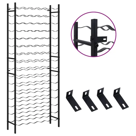 Casier à bouteilles pour 96 bouteilles Noir Fer