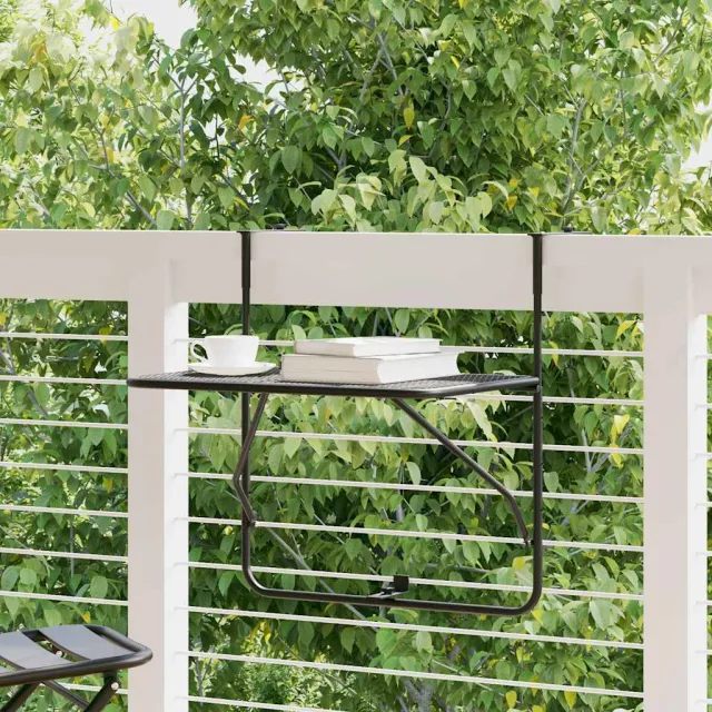 Table de balcon Noir 60x40 cm Acier