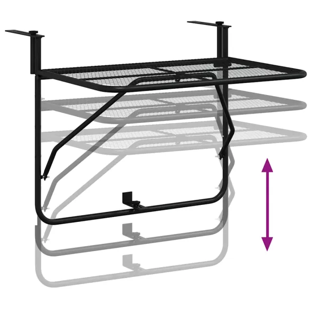 Table de balcon Noir 60x40 cm Acier
