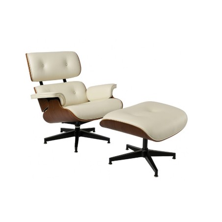 Poltrona Home ESPRIT Bianco Marrone Legno di noce 89 X 87 X 79 cm