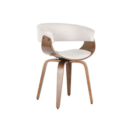 Dining Chair Home ESPRIT Brown Beige Polyester Walnut Polyurethane 61