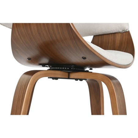 Chaise de Salle à Manger Home ESPRIT Marron Beige Polyester Noyer Pol