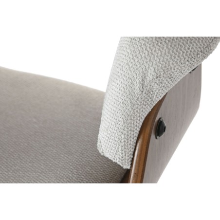 Chaise de Salle à Manger Home ESPRIT Marron Beige Polyester Noyer Pol