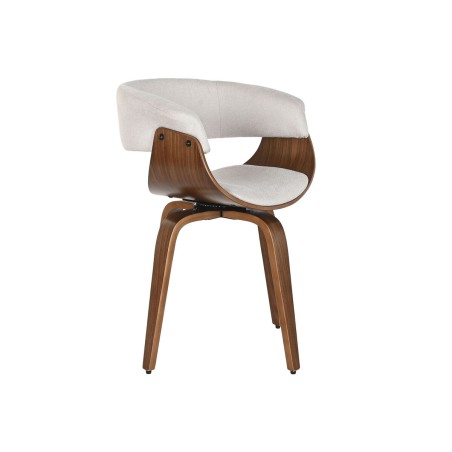 Esszimmerstuhl Home ESPRIT Braun Beige Polyester Nussbaumholz Polyuret